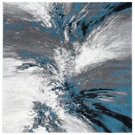 Safavieh 5 ft. 3 in. x 5 ft. 3 in. Glacier Power Loomed Square Area Rug Blue & Grey GLA127M-5SQ